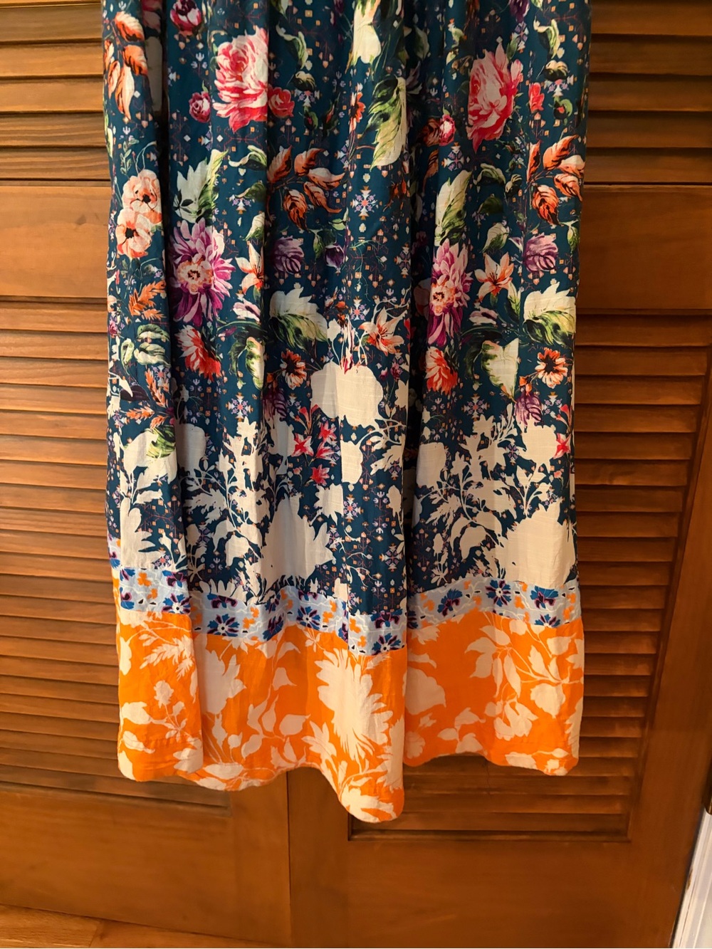 Floral Tiered Maxi Dress in Teal and Orange - Picture 4 of 15
